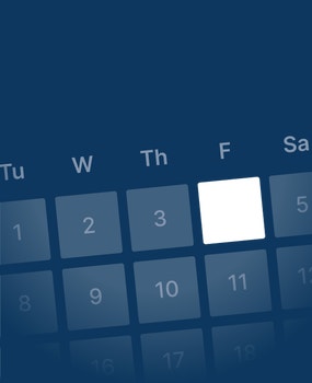 Calendar with a stylized delivery truck on Friday the fourth