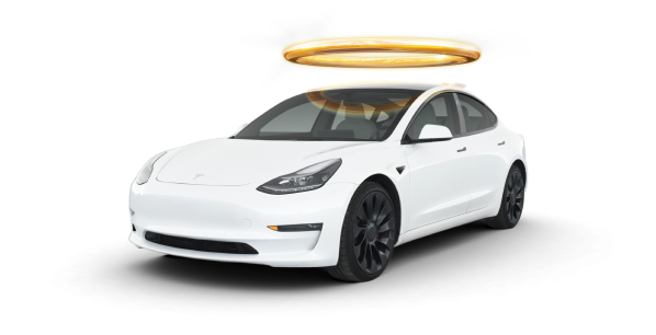 Tesla with Carvana halo